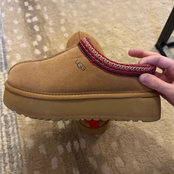 Ugg- Tan Suede Tazz Platform Slide on Slipper Shoes - Picture 10 of 13